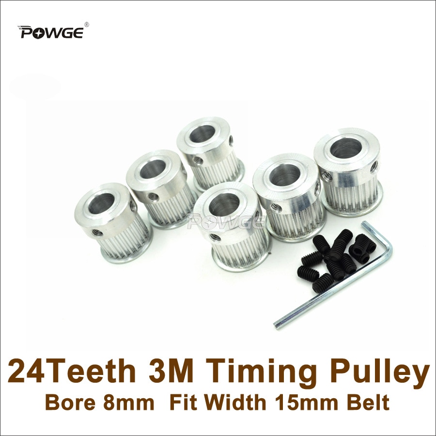 POWGE 5pcs 24 Teeth 3M Ÿ̹ Ǯ  8mm   15mm HTD 3M Ÿ̹ Ʈ 24 T 24 Teeth HTD 3M Ǯ CNC  